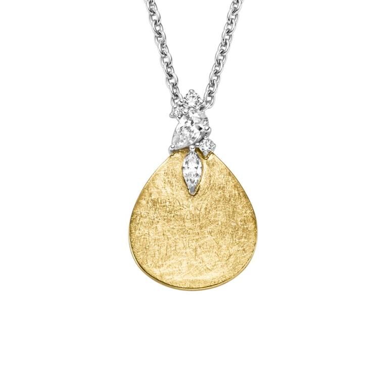 Anhänger mit Kette mit 5 Zirkonia