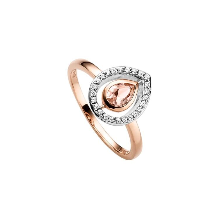 Ring mit 1 synth. Siamite & 25 Zirkonia