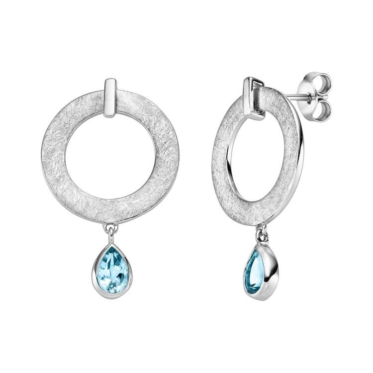 Ohrschmuck mit 2 Blautopase