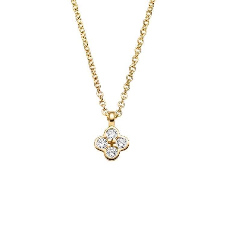 Anhänger mit Kette mit 4 Zirkonia