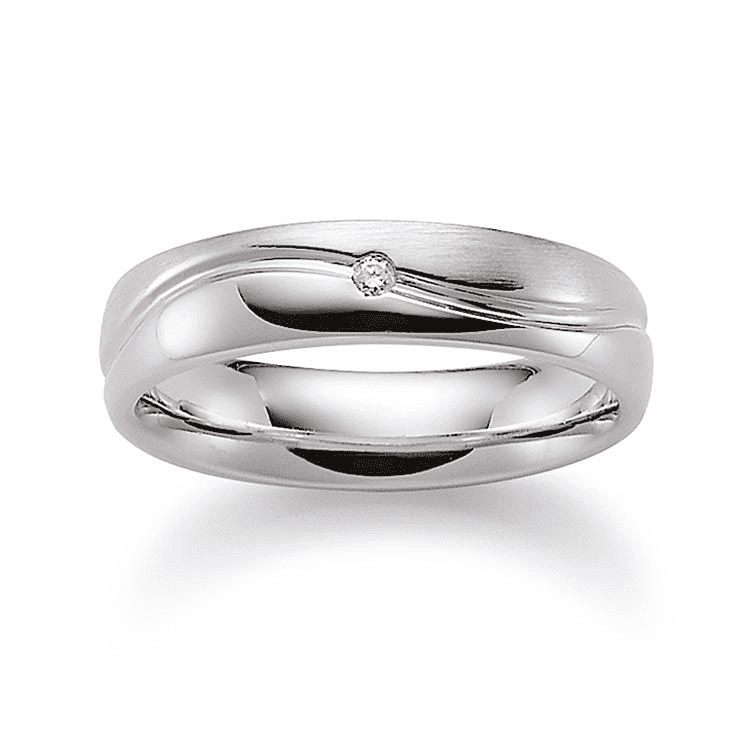 Damenring mit 1 Brillant zus. 0,02ct.