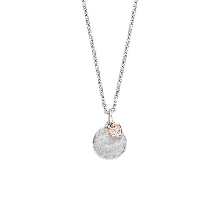 Anhänger mit Kette 'Herz' mit 3 Zirkonia