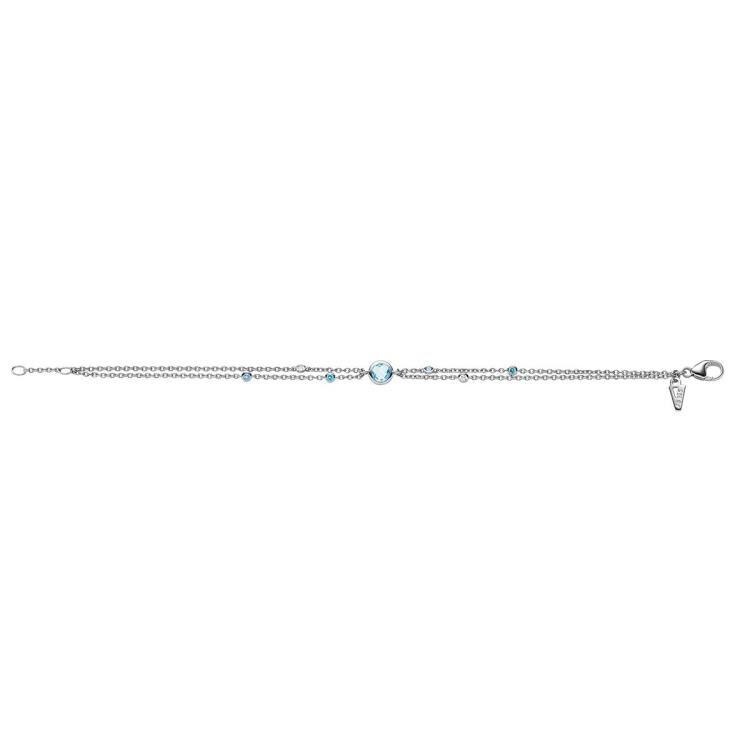 Armband mit 3 Blautopase & 2 Zirkonia