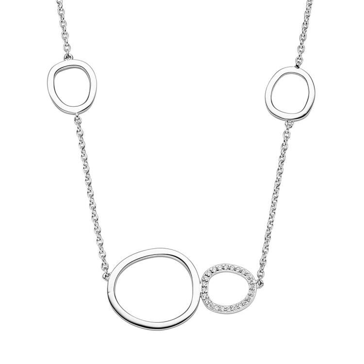Collier mit 24 Zirkonia 455mm