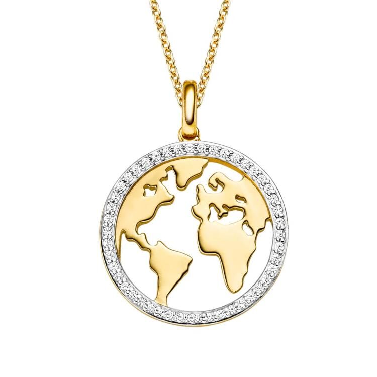 Anhänger mit Kette mit 46 Zirkonia