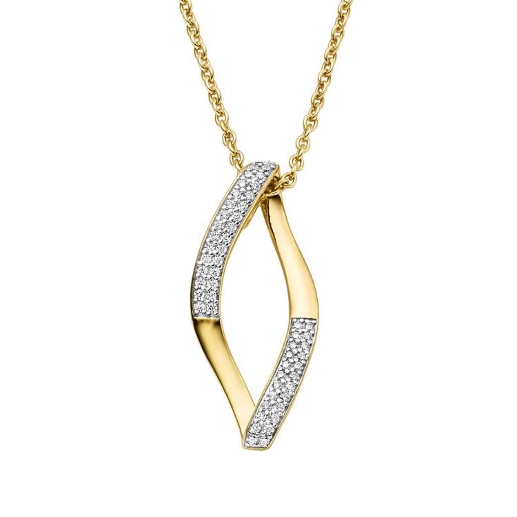 Anhänger mit Kette mit 54 Zirkonia