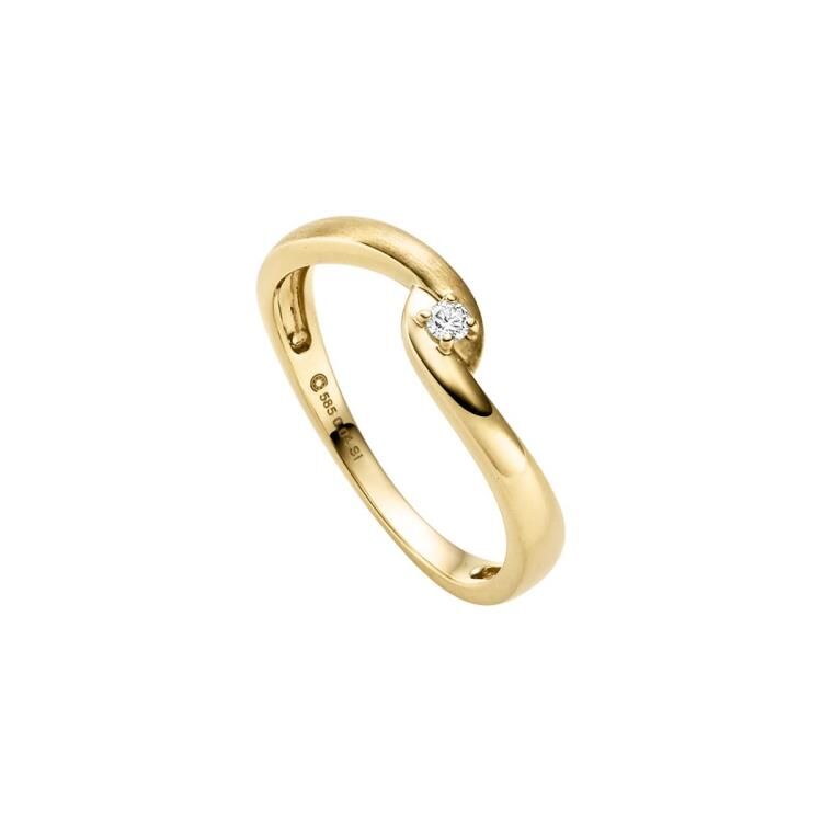 Damenring mit 1 Brillant zus. 0,04ct.