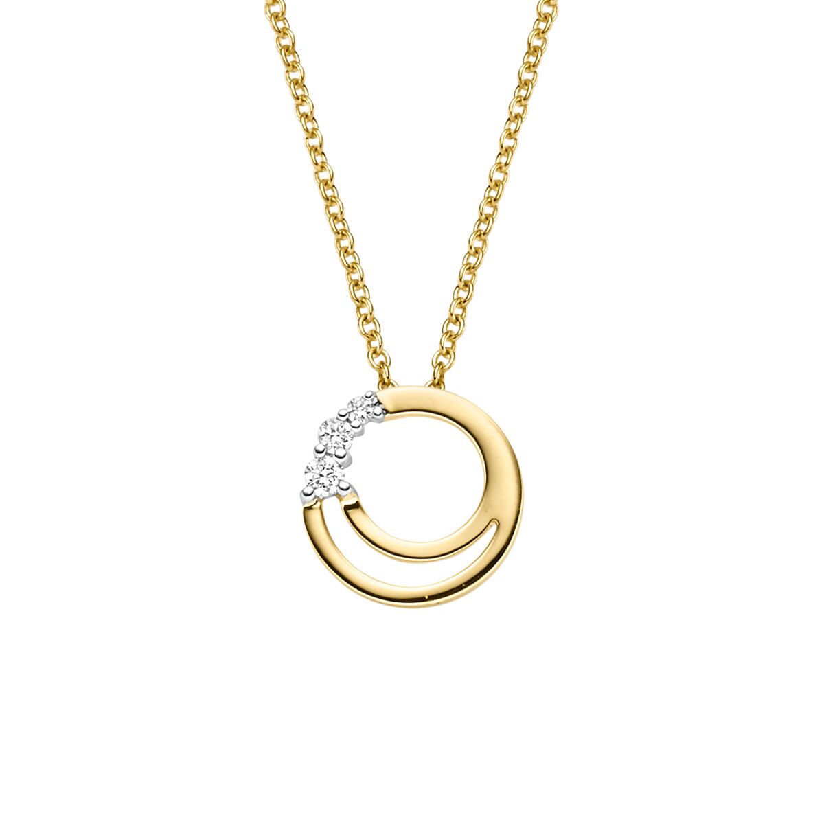 Anhänger mit 3 Brillanten zus. 0,06ct.